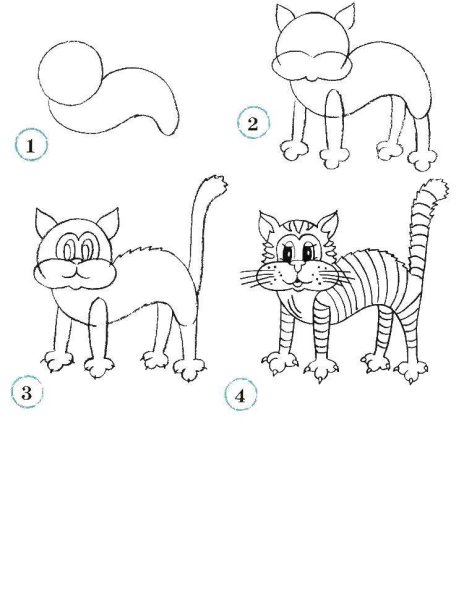 Рисунок кошки для срисовки