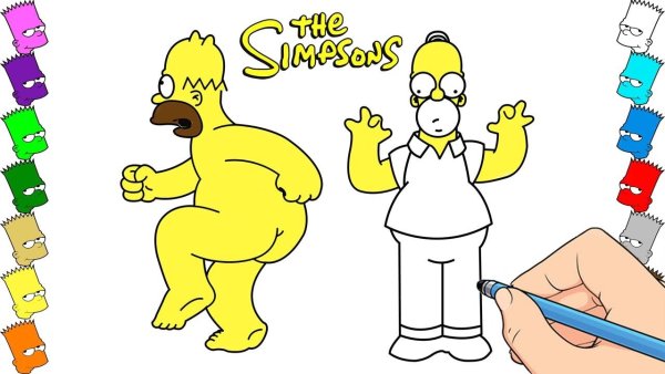 Гомер симпсон карандашом
