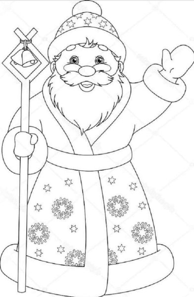 Раскраска Санта Клаус на оленях