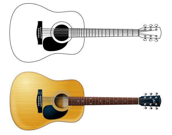 Гитара акустическая карандашом