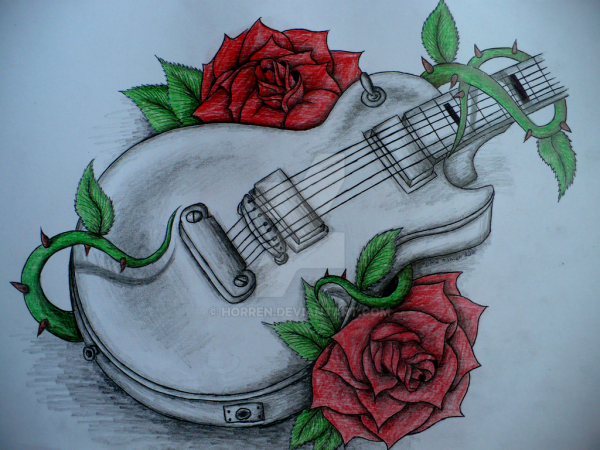 Гитара карандашом