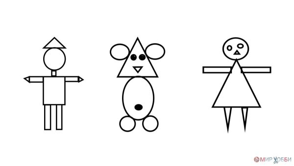 Геометрические раскраски для детей