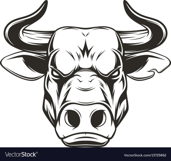 Голова быка рисунок для детей