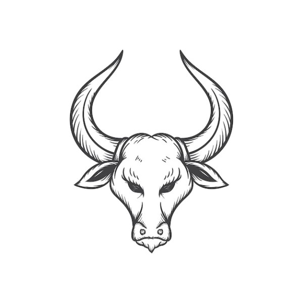 Трафарет бычьей головы