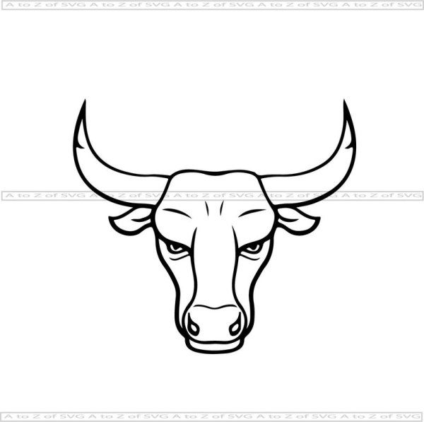 Лицо быка рисунок легкий