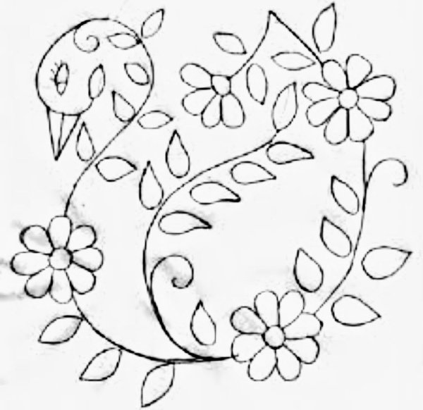 Цветочные узоры для вышивки гладью