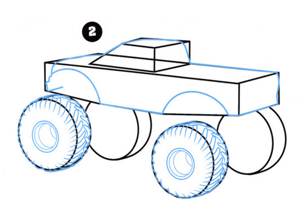Лёгкие рисунки монстр трак