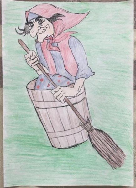 Детские рисунки бабы яги