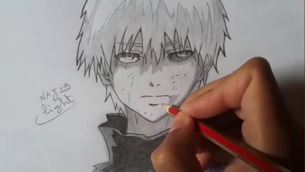 Гуль Канеки карандашом