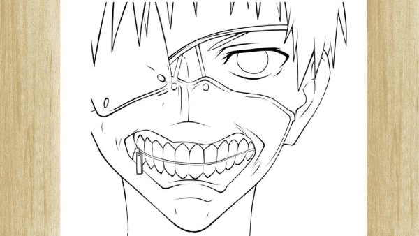 Аниме Токийский гуль Канеки для срисовки