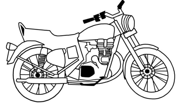 Мотоцикл рисунок карандашом