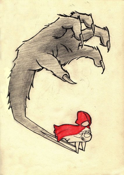 Раскраска к сказке красная шапочка Шарль Перро