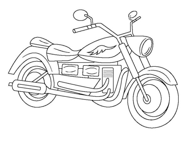Мотоцикл раскраска для малышей
