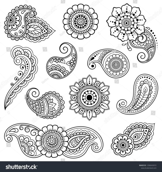 Тату индийские узоры