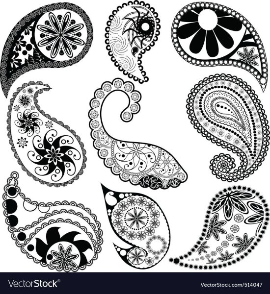 Индийский огурец узор