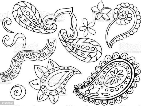 Индийский огурец узор легкий