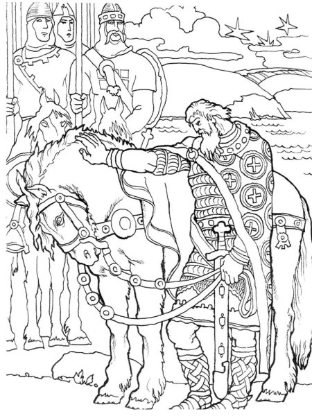 Портрет Невского Александра на а4