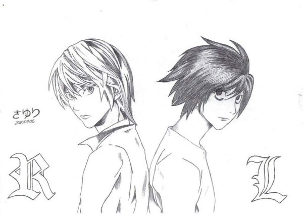 Ягами Лайт рисунок легкий