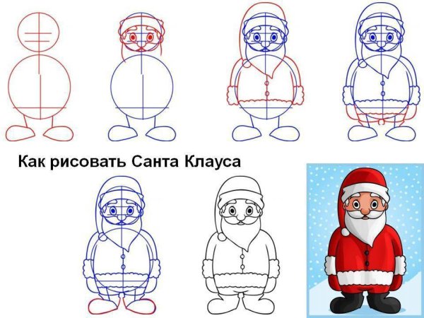 Рисование Деда Мороза