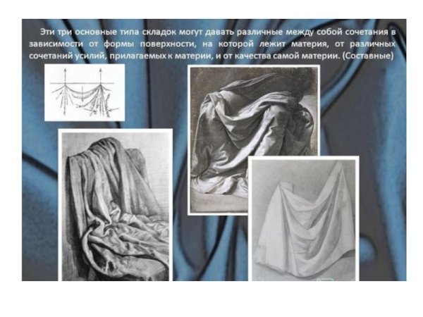 Виды складок драпировки