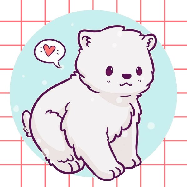 Милый белый мишка для срисовки