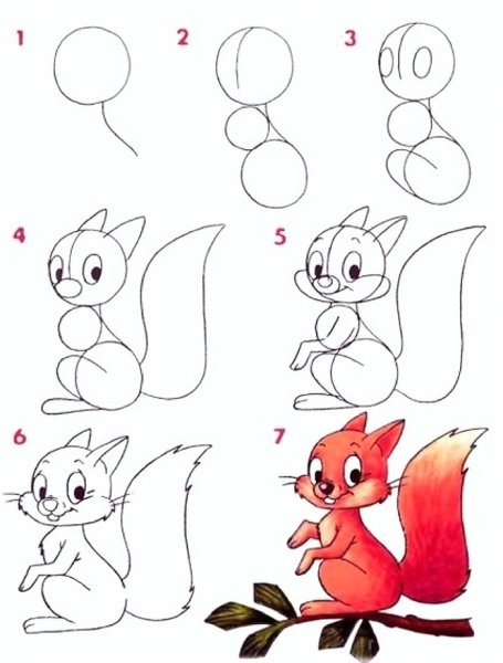 Поэтапное рисование животных