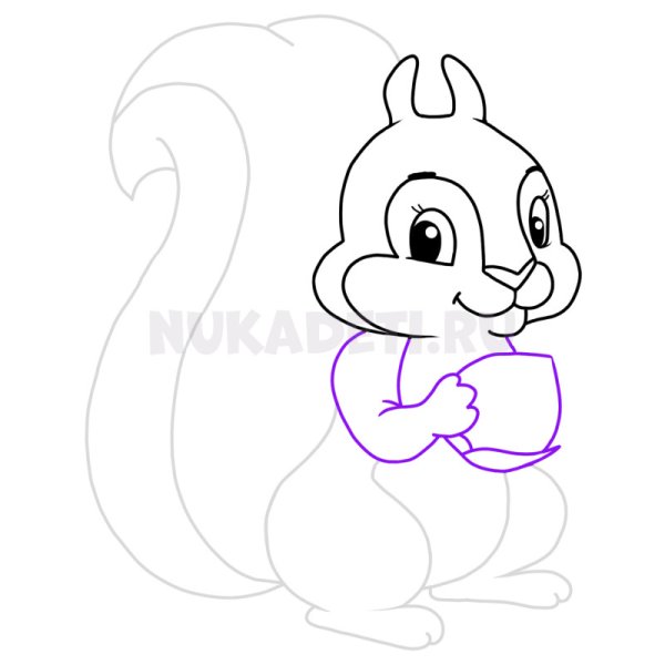 Белочка рисунок для детей карандашом