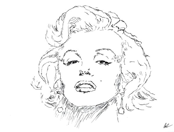 Мэрилин Монро скетч карандашом