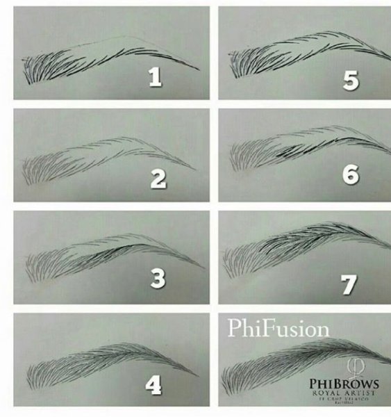 Эскизы бровей для татуажа