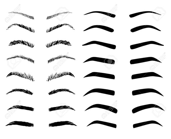 Коррекция бровей трафарет