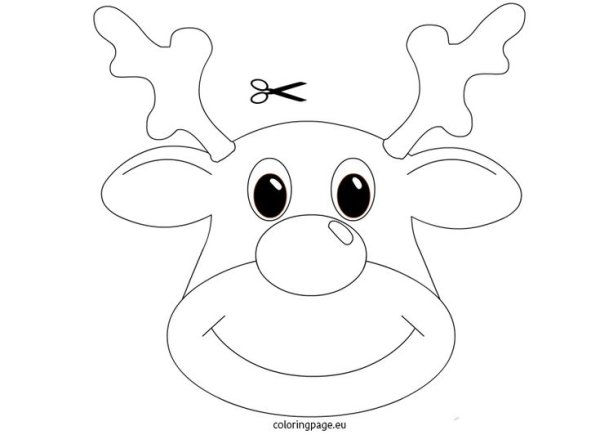 Олень на окно цветной