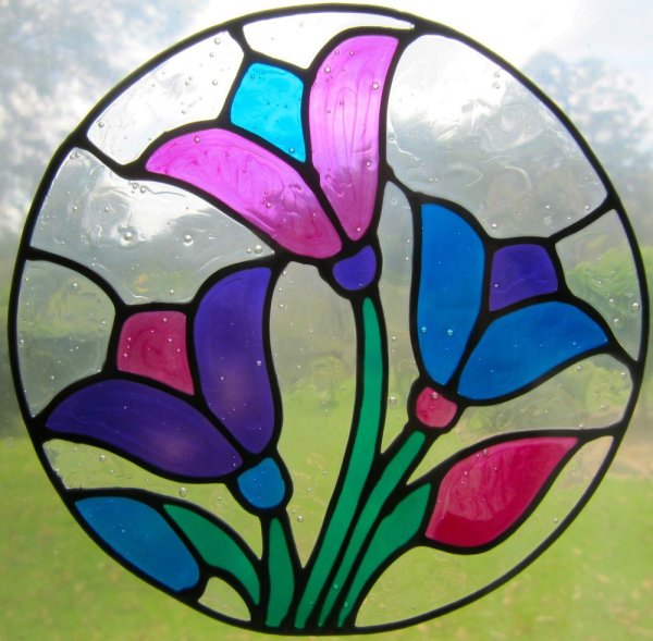 Витраж детский цветы