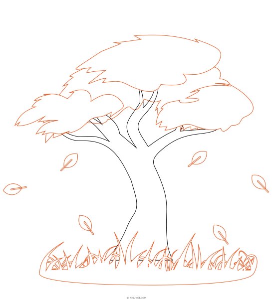 Зарисовка осеннего дерева