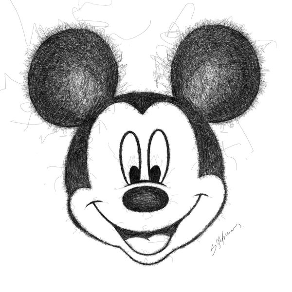 Микки Мауса карандашом