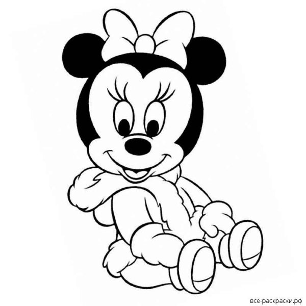 Минни Маус малышка раскраска