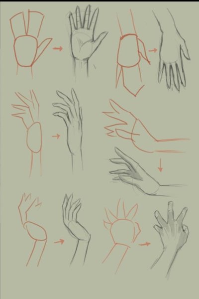 Схема рисования рук