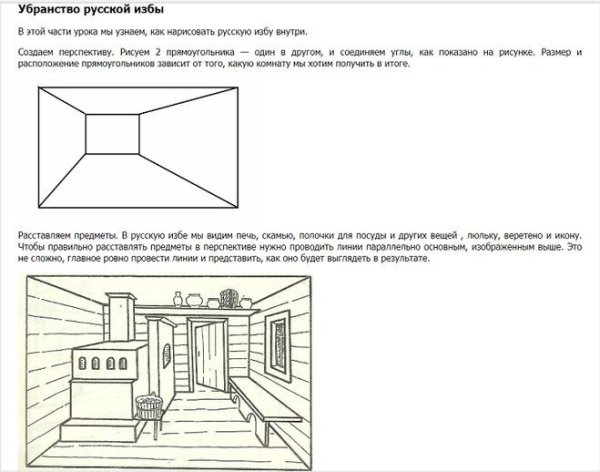 Убранство русской избы 5 класс рисунки