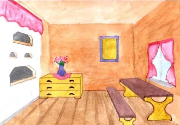 Интерьер русской избы изо