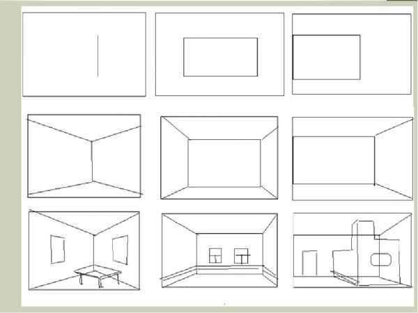 Поэтапное рисование интерьера русской избы