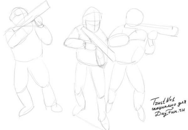 Рисунки Солдатов карандашом