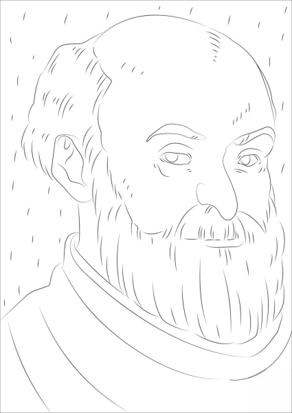 Рисунок Ивана Сусанина карандашом