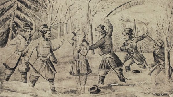 Иван Сусанин картина черно белая