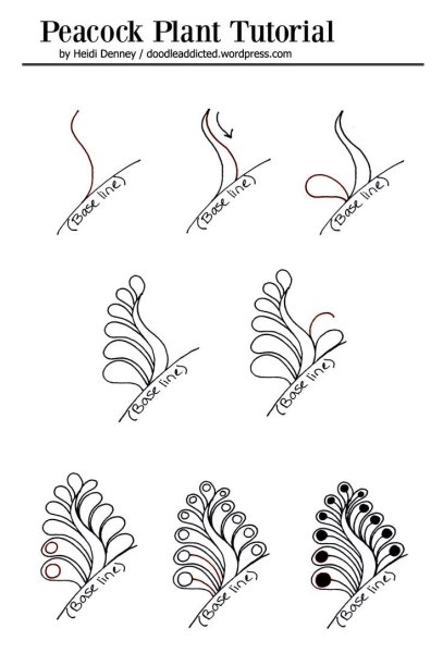 Зентангл узоры для начинающих пошагово схемы