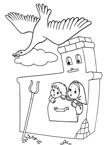 Гуси лебеди раскраска для детей