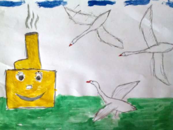 Рисование гуси лебеди