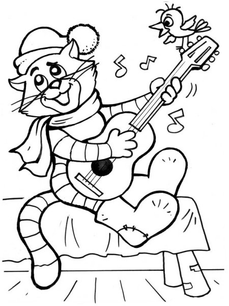 Простоквашино кот Матроскин раскраска