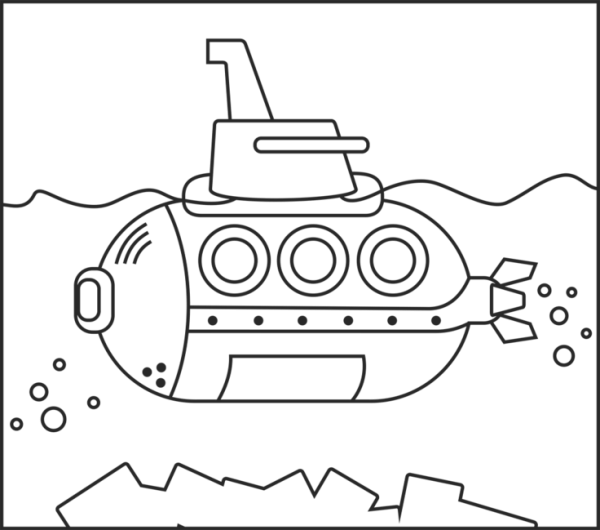 Подводная лодка сбоку рисунок