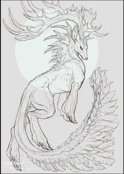 Грифон карандашом