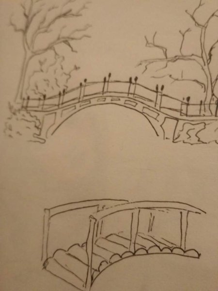 Мостик карандашом