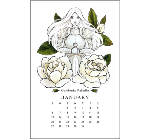 Красивый календарь карандашом